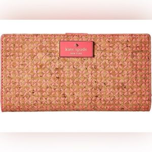 Kate Spade Arbor Way Stacy Wallet, Natural/Flo Geranium, NWOT - 4 the Wine Lover
